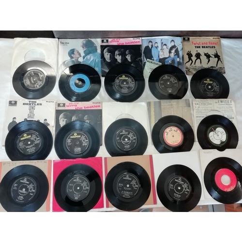 92 - Nice collection of approx 80 Beatles and solo projects from all of the fab 4. 7inch singles and EP m... 