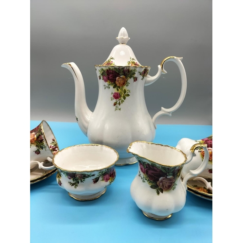 158 - Royal Albert Coffee Set in the 'Old Coutry Roses' Pattern to include Coffee Pot (26cm), Milk Jug, Su... 