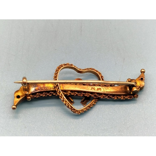 188 - 9ct Gold Brooch. 2.3 Grams.