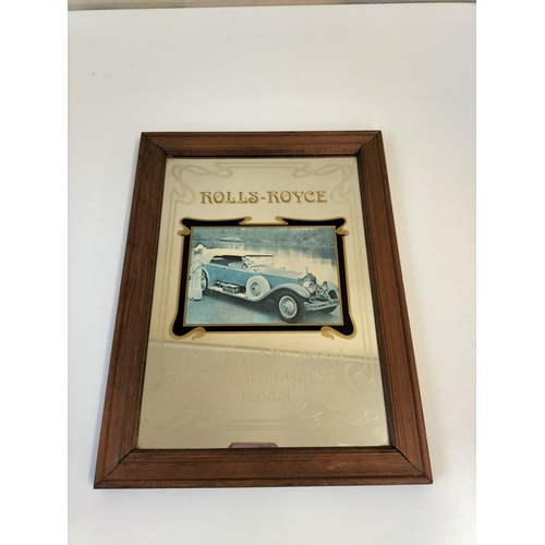 2 - Rolls Royce Table Lighter plus Picture Mirror. 32cm x 24cm.