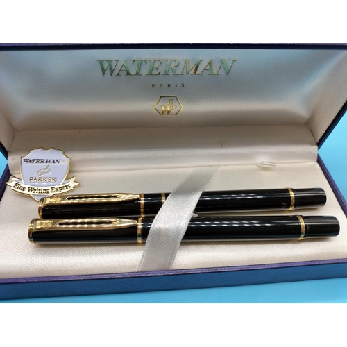 54 - Waterman Fountain Pen and Biro in Box.