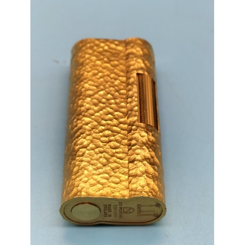 55 - Dunhill Gold Plated Lighter in Box.