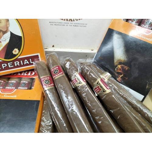 64 - 23 King Edward Imperial Cigars. 3 Boxes of 5 Cigars Still Sealed. 8 Loose Cigars.