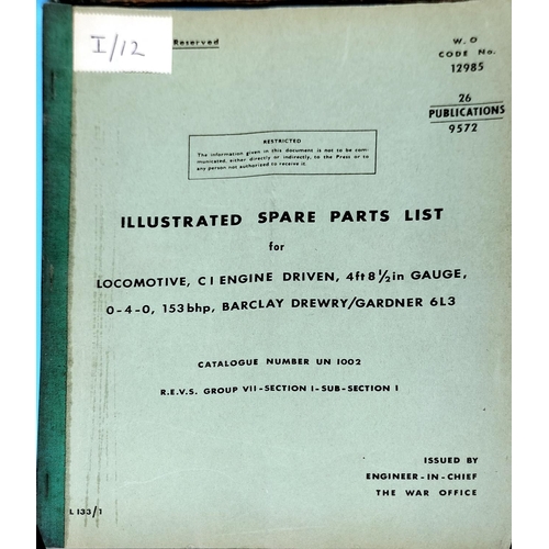 7 - 2 x Original Railwayana Spare Parts Books - Illustrated Spare Parts List for Locomotive C1 Engine Dr... 