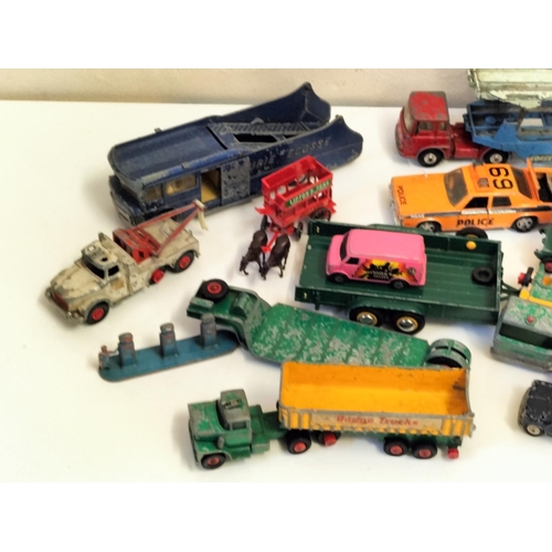 71 - Collection of Vintage Play Worn Die-Cast Vehicles including Corgi, Dinky, etc.