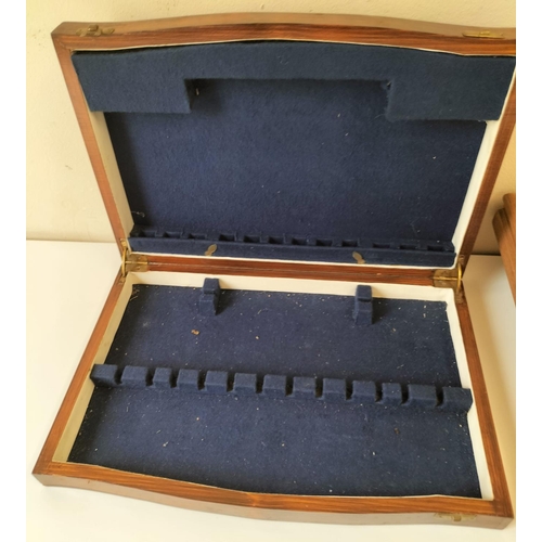 729 - Willem II Cigar Display Box (5.5cm High, 42cm x 37cm) plus Wooden Cutlery Box (6cm High, 38cm x 26cm... 