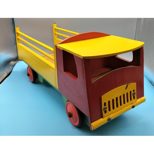 8 - Large Wooden Truck. 23cm High, 53cm x 20cm.