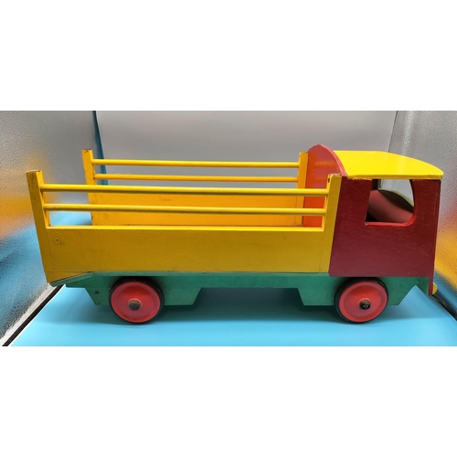 8 - Large Wooden Truck. 23cm High, 53cm x 20cm.