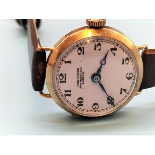 47 - 9ct Gold Cased John Durden of London Watch.