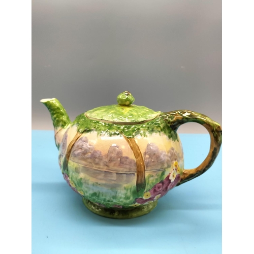 80 - Royal Winton Teapot in the 'Lakeland' Design. 15cm High x 23cm.