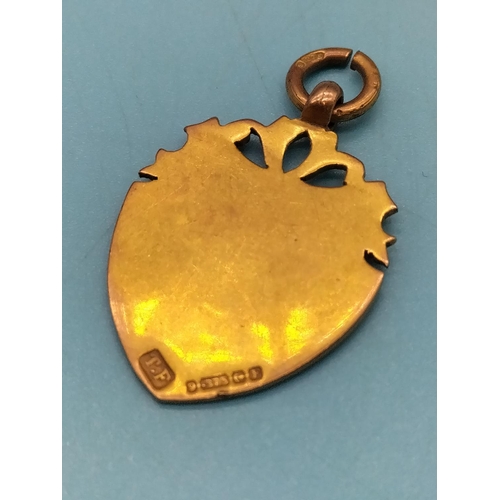 262 - 9ct Gold Fob. 4.2 Grams.