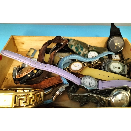 326 - Wooden Box of Watches for Parts/Spares