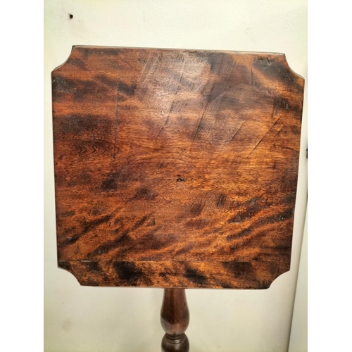 332 - Wooden Tri Footed Tilt Top Occasional Table with Square Cut Corners. 69cm High, 45cm x 45cm. This Lo... 