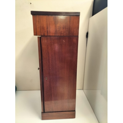 358 - Wooden One Drawer Topped Glass Front Display Cabinet. 90cm High, 38cm x 34cm. This Lot is Collection... 