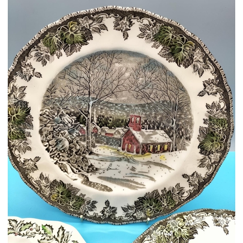 367 - Johnson Bros Christmas Plates (4). Largest being 25cm.