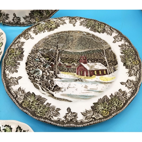 367 - Johnson Bros Christmas Plates (4). Largest being 25cm.