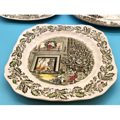 367 - Johnson Bros Christmas Plates (4). Largest being 25cm.