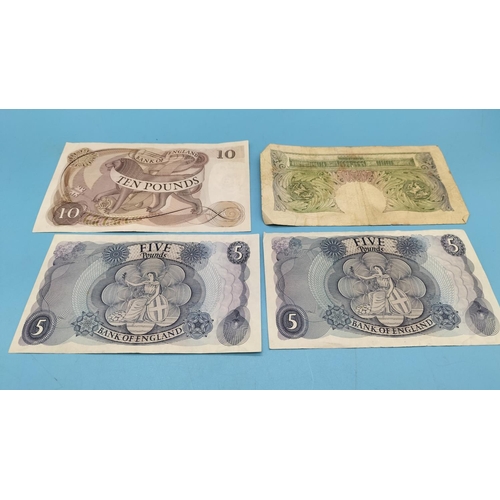 370 - 4 x Bank of England Notes - £10 Note, 2 x £5 Notes and £1 Note.