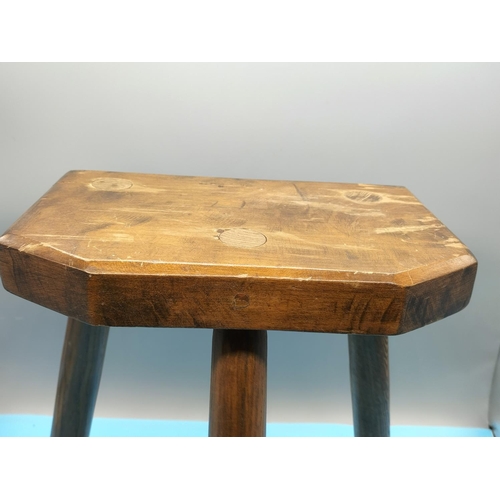 408 - Wooden Tri Footed Maid's Stool. 35cm High, 25cm x 28cm.