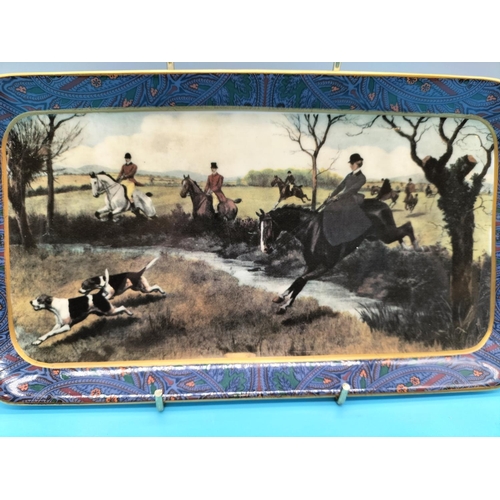 411 - Ralph Lauren for Wedgwood Sandwich Plate in the 'Berkshire Hunt' Design. 29cm x 14cm.