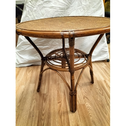 452 - Circular Bamboo Table. 54cm High, 60cm Diameter. This Lot is Collection Only.