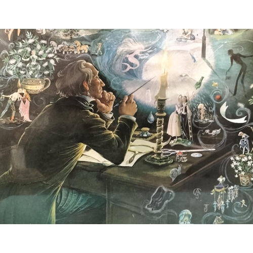 552 - Janet & Anne Grahame Johnstone Dufex Foil Picture 'Hans Christian Anderson Dreams' 55cm x 45cm.