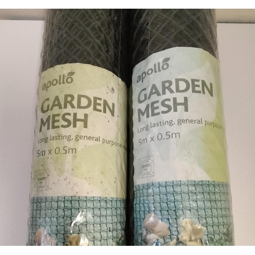 594 - 2 Rolls Garden Mesh Fencing. New. Each Roll 5m x 0.5m.