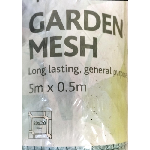 594 - 2 Rolls Garden Mesh Fencing. New. Each Roll 5m x 0.5m.