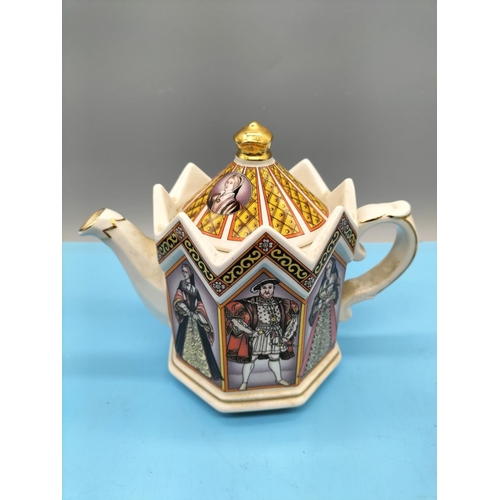 603 - Sadler Teapots (2) - 'Henry VIII and his Six Wives' and 'Fishing'.