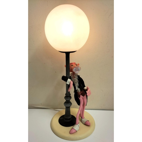 614 - Pink Panther 52cm Globe Light W/O. Hat Missing.