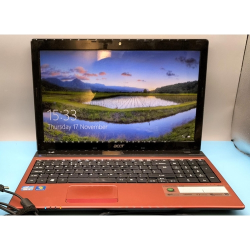 642 - Acer Laptop with Charger W/O. Powers Up but Password Locked.