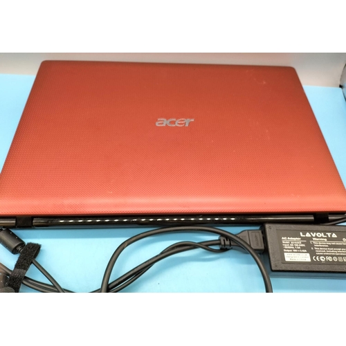 642 - Acer Laptop with Charger W/O. Powers Up but Password Locked.