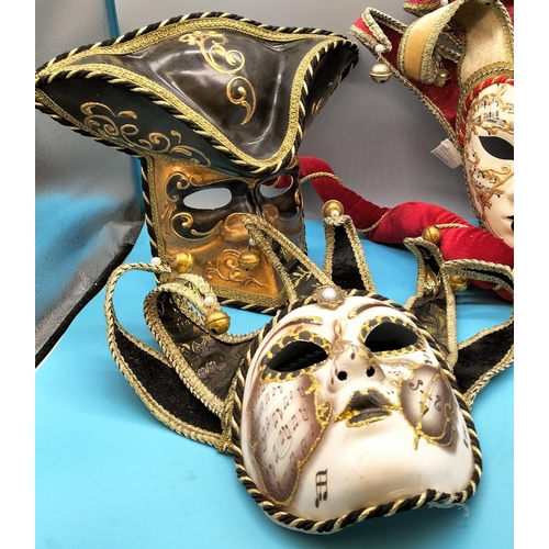 648 - Italian Hand Painted Masquerade Masks (3). 34cm x 40cm.