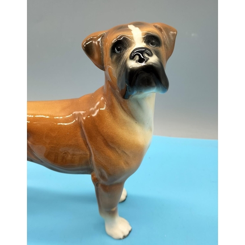 654 - Boxer Dog Figures (2). Largest being 18cm x 20cm.