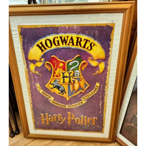 660 - Framed Harry Potter Pictures (3) with Plastic Glazing 78cm x 58cm. One Glazing Split.