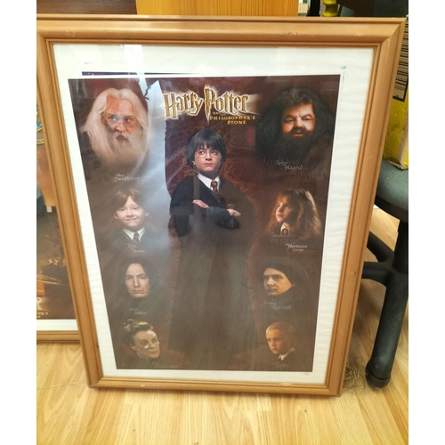 660 - Framed Harry Potter Pictures (3) with Plastic Glazing 78cm x 58cm. One Glazing Split.