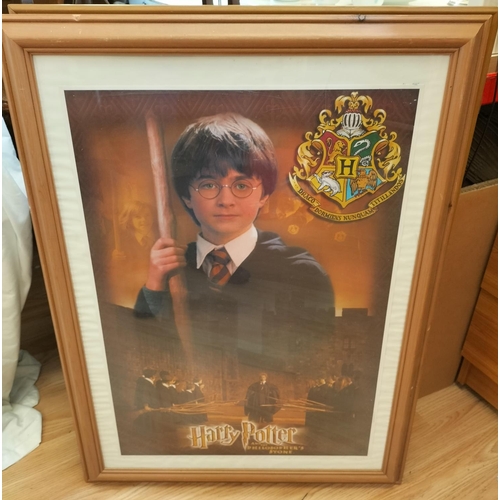 660 - Framed Harry Potter Pictures (3) with Plastic Glazing 78cm x 58cm. One Glazing Split.