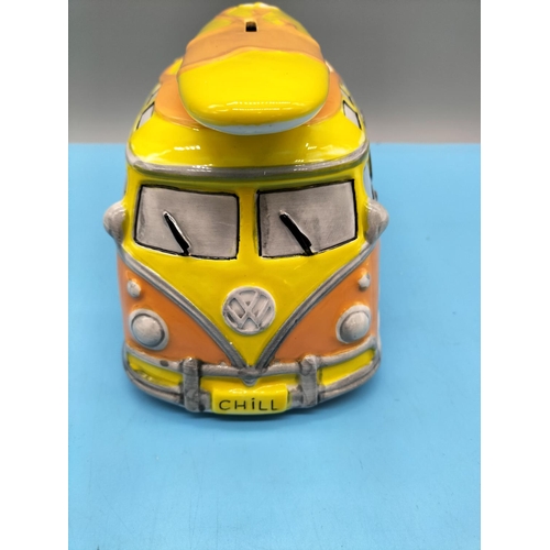 689 - VW Camper Surf Van Money Box. 22cm x 23cm.