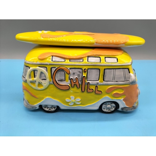 689 - VW Camper Surf Van Money Box. 22cm x 23cm.