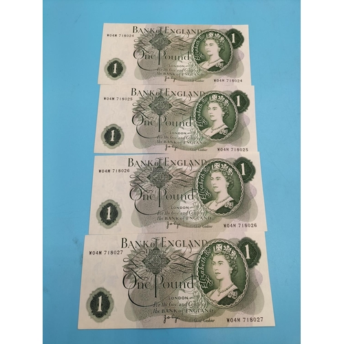 734 - 9 x Bank of England £1 Notes.