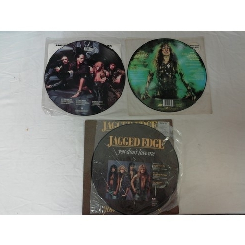 209 - Rock / Heavy Metal 3 x picture disc Lp to include PZP97 Jagged Edge 