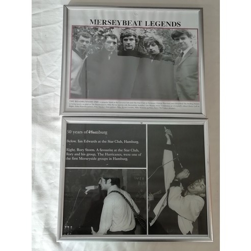 20A - MerseyBeat legends 6 x framed prints including The Mojo's, Earl Preston's Realms, Cliff Roberts and ... 