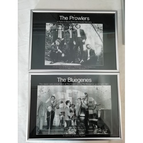 35A - Merseybeat Legends 5x framed prints to include The Bluegenes, The Prowlers, The Liverbirds and Group... 