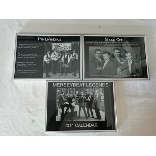 35A - Merseybeat Legends 5x framed prints to include The Bluegenes, The Prowlers, The Liverbirds and Group... 