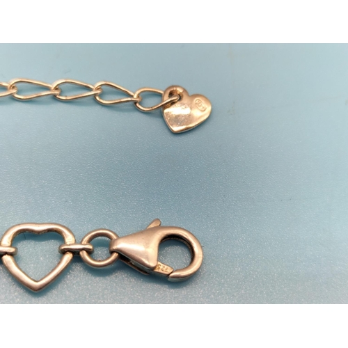 432 - 925 Silver Bracelets (2) - 1 Heart Design and 1 Large Link and Stone Design.