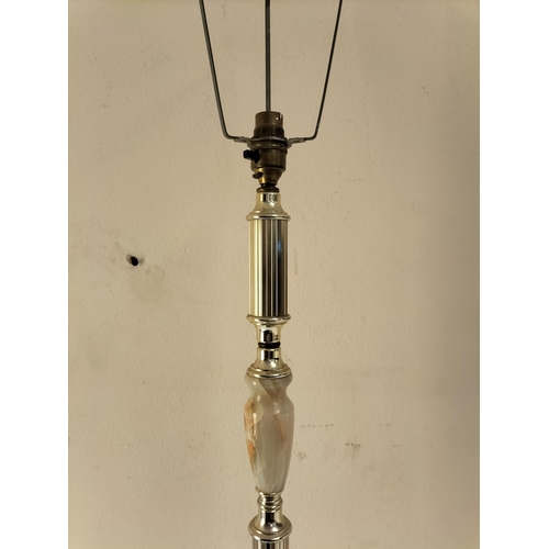 784 - Onyx and Brass Three Quarter Standard Lamp. 120cm Tall. This Lot is Collection Only.