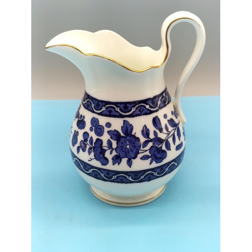 373 - Royal Doulton Blue and White Jugs (2) plus Royal Crown Derby Blue and White Jug. Tallest being 15.5c... 