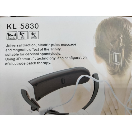 421 - Trinity Effect Neck Massager with Universal Traction, Electric Pulse and Magnetic Therapy. Boxed.