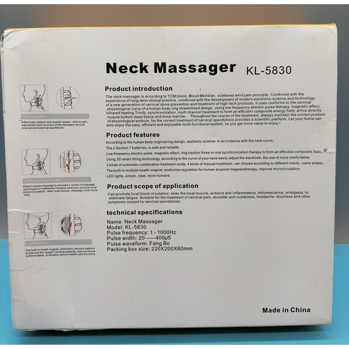 421 - Trinity Effect Neck Massager with Universal Traction, Electric Pulse and Magnetic Therapy. Boxed.