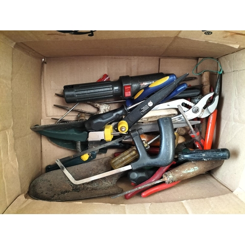 459 - Box of Tools to include Spanners, Drill, Grips, etc.